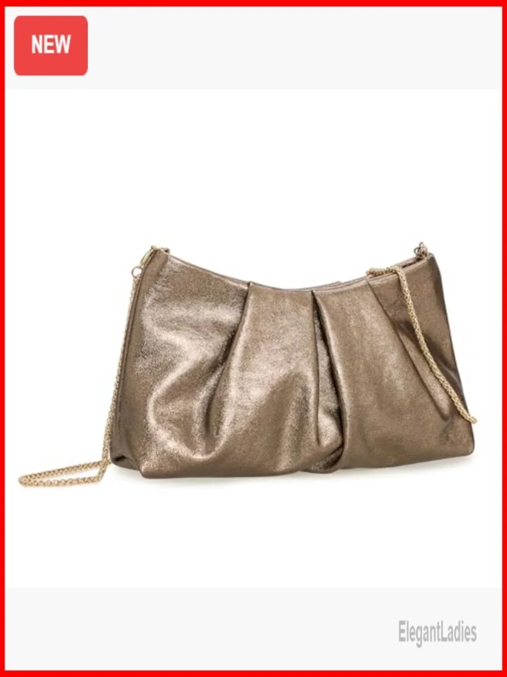 Elegant Pleated PU Clutch Purse Formal Evening Bag with Detachable Straps